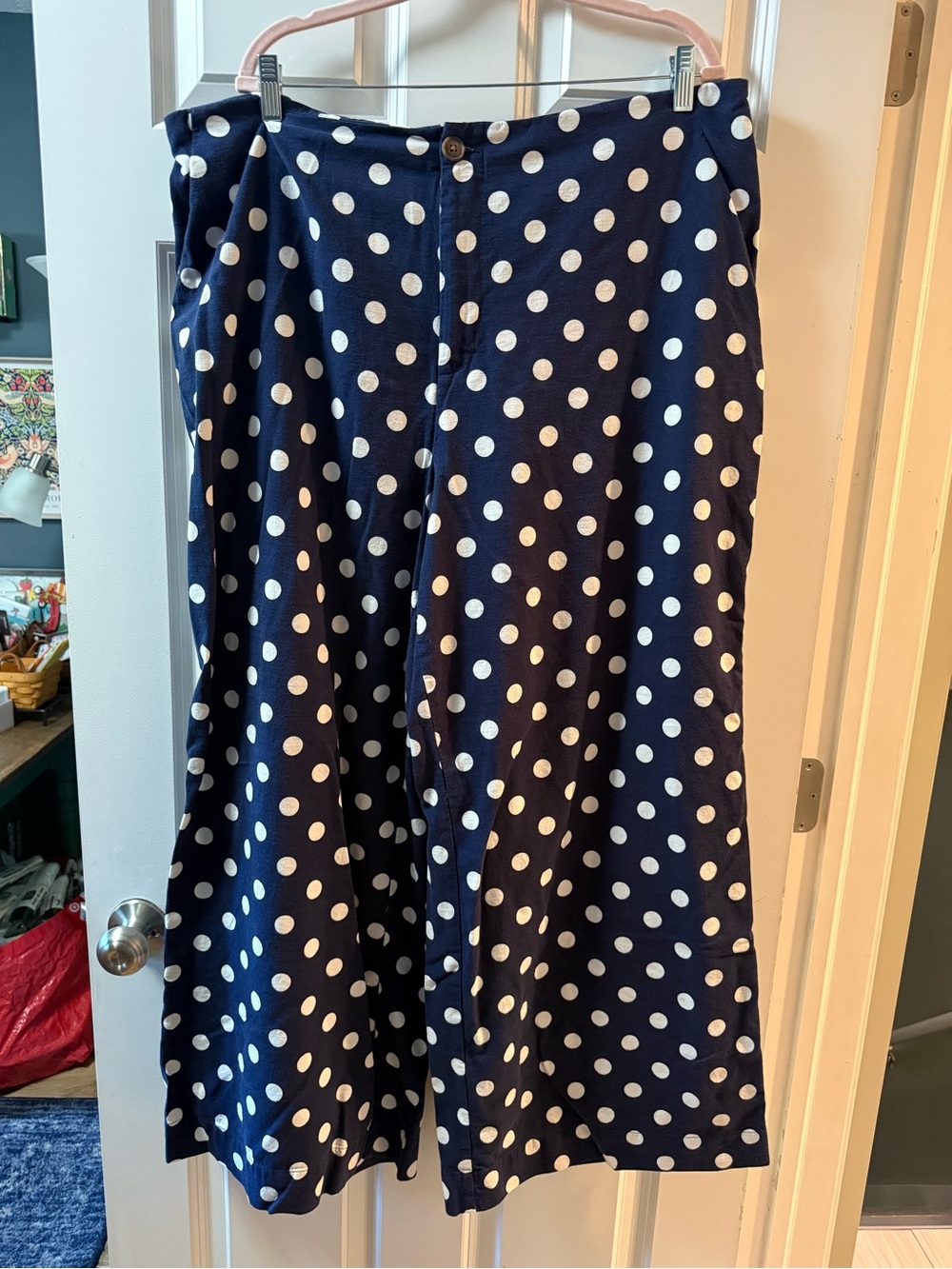 a new day Navy and White Polka Dot Wide-Leg Pants